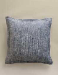 M&S Pure Cotton Herringbone Cushion Slate Blue