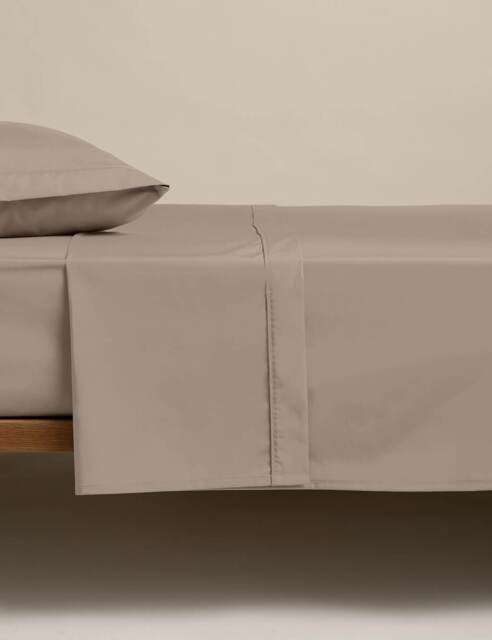 M&S Egyptian Cotton 230 Thread Count Flat Sheet Mink