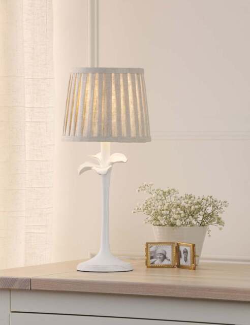 Laura Ashley Eleni Floral Pleated Table Lamp White