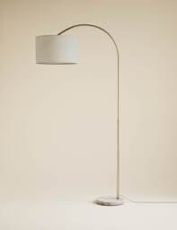 M&S Overreach Marble Base Floor Lamp Antique Brass