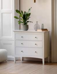 Gallery Direct Hastings White 3 Drawer Chest Soft White