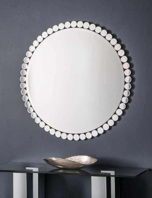 Gallery Direct Linz Large Round Wall Mirror Silver