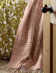 Laura Ashley Padbury Check Reversible Tassled Throw Orange Mix