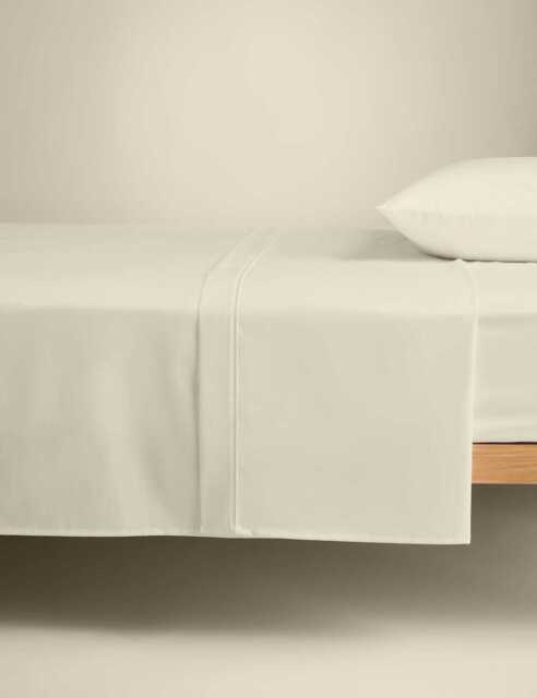 M&S Egyptian Cotton 230 Thread Count Crisp Flat Sheet Cream