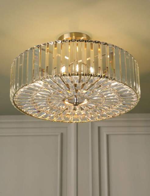 Laura Ashley Fernhurst Semi Flush Ceiling Light Antique Brass