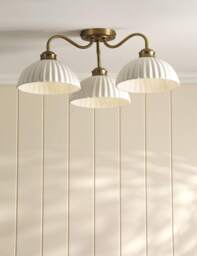 Laura Ashley Durford 3 Light Semi Flush Ceiling Light Antique Brass