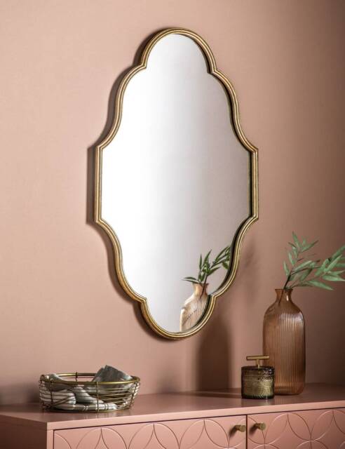 Gallery Direct Castello Large Curved Wall Mirror Gold