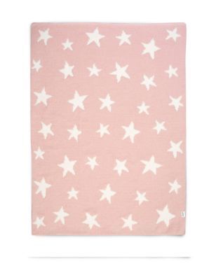 Mamas & Papas Chenille Blanket - Pink Star, Pink