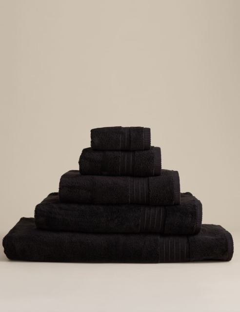 M&S Egyptian Cotton Towel Black