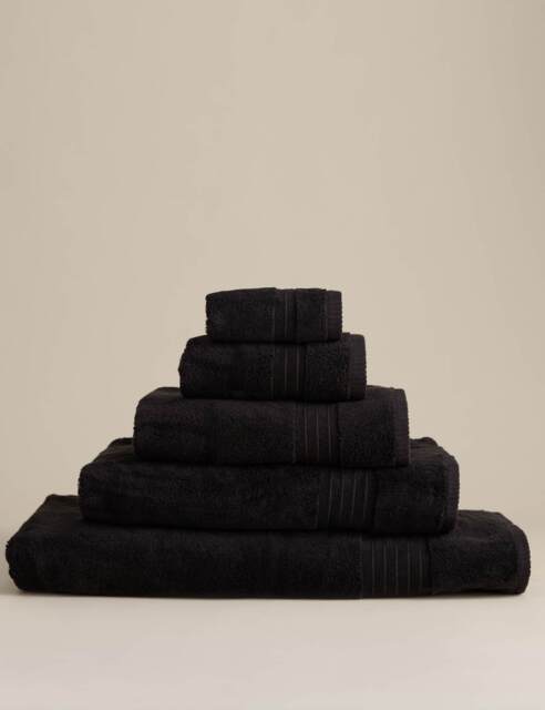 M&S Egyptian Cotton Towel Black