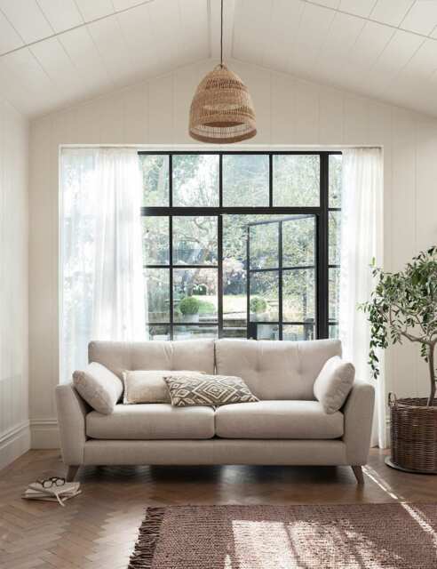 BARKER AND STONEHOUSE Ellis Fabric Extra Large 3 Seater Sofa Ecru