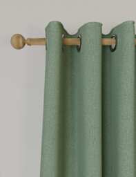 M&S Brushed Eyelet Blackout Thermal Curtains Sage