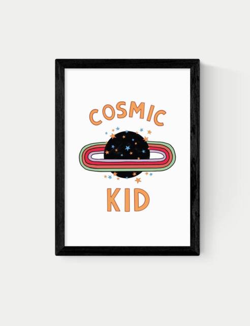 East End Prints Cosmic Kid Framed Art Black