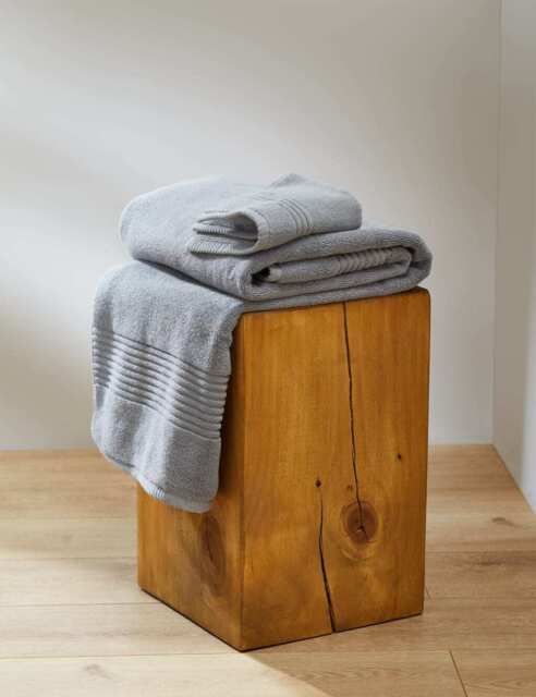 M&S Plush Egyptian Cotton Towel Silver Grey
