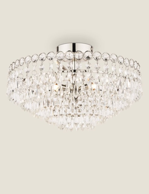 Laura Ashley Enid Glass Chandelier Silver