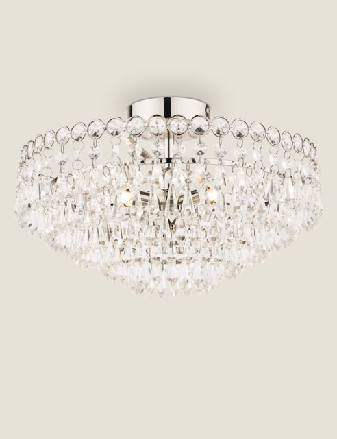 Laura Ashley Enid Glass Chandelier Silver