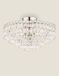 Laura Ashley Enid Glass Chandelier Silver