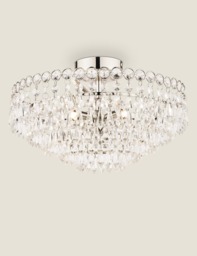 Laura Ashley Enid Glass Chandelier Silver