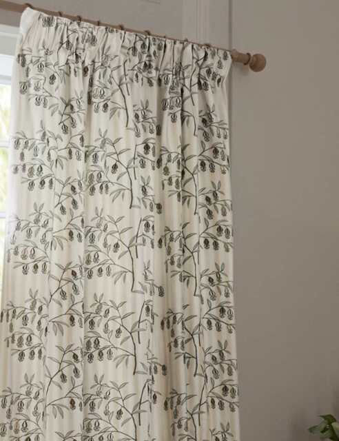 Sanderson Chinese Lanterns Pencil Pleat Curtains Natural Mix