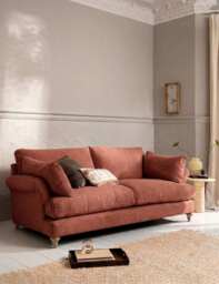 BARKER AND STONEHOUSE Isla Fabric Extra Large 3 Seater Sofa Dark Red
