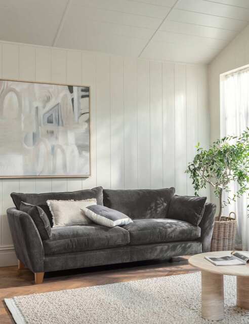 BARKER AND STONEHOUSE Irving Chenille Extra Large 3 Seater Sofa Grey