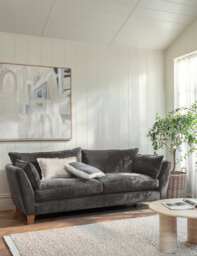 BARKER AND STONEHOUSE Irving Chenille Extra Large 3 Seater Sofa Grey