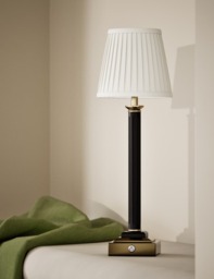 M&S Column Pillar Rechargeable Table Lamp Black