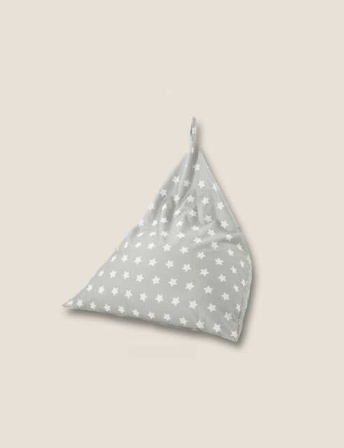 Kaikoo Star Print Pyramid Beanbag Silver Grey