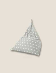 Kaikoo Star Print Pyramid Beanbag Silver Grey