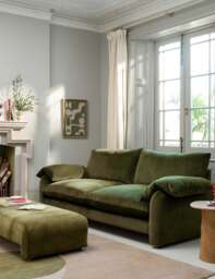 BARKER AND STONEHOUSE Orson Chenille Grand 4 Seater Sofa Green