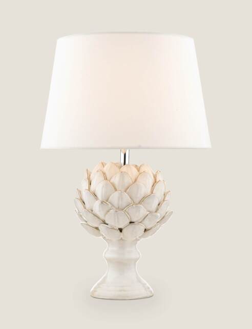 Laura Ashley Ceramic Artichoke Table Lamp Silver