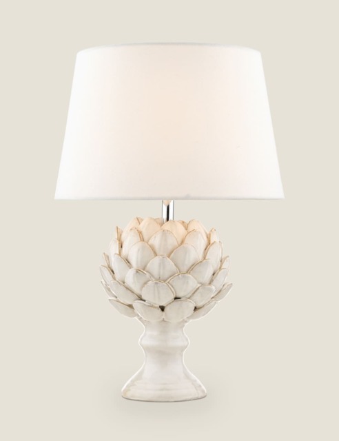 Laura Ashley Ceramic Artichoke Table Lamp Silver