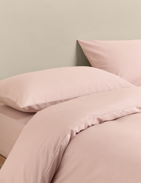 M&S Stay Cool Lyocell Rich Bedding Set Blush Pink