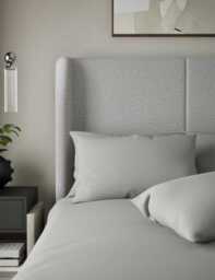 M&S X Kelly Hoppen 2 Pack 500 Thread Count Cotton Sateen Pillowcases Grey