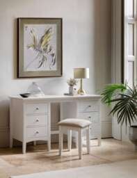 Gallery Direct Hastings White Dressing Table & Stool Soft White