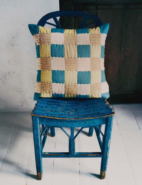 M&S Pure Cotton Quilted Patchwork Cushion Multi