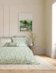 Bedeck of Belfast Pure Cotton Alessie Bedding Set Green Mix