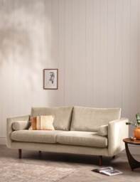BARKER AND STONEHOUSE Moore Chenille Large 3 Seater Sofa Neutral