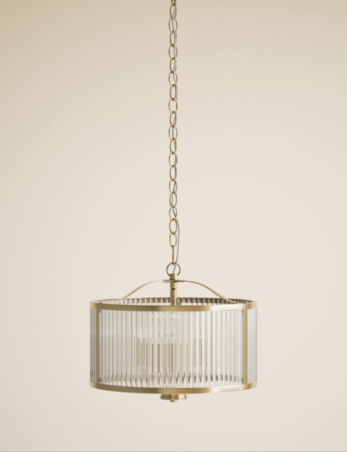 M&S Monroe Pendant Light Antique Brass