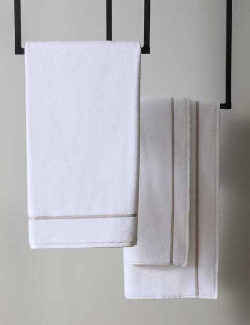 M&S X Kelly Hoppen Beretta Stitch Towel Taupe Mix