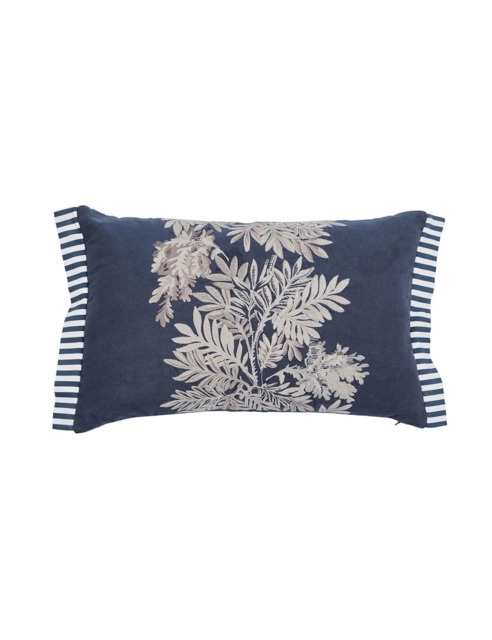 Sanderson Tapestry Tree & Striped Square Cushion Blue Mix