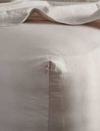 Bedfolk Pure Cotton Washed Fitted Sheet Beige