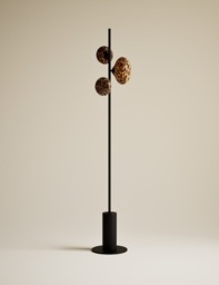 M&S Rechargeable Tortoiseshell 3 Light Floor Lamp Black