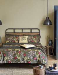 Morris & Co Pure Cotton Morris & Co Seaweed Bedding Set Black Mix