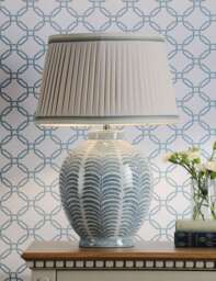 Laura Ashley Stannard Leaf Print Table Lamp Blue