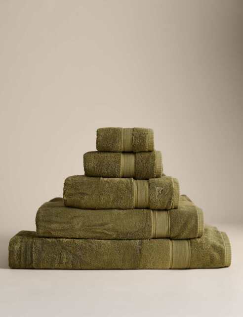 M&S Super Soft Pure Cotton Towel Olive
