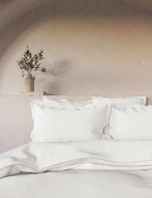 M&S X Fired Earth 2 Pack Washed Cotton Oxford Pillowcases - Apres Ski, Garden Folly,Apres Ski,Hesper,Camella,Charcoal,Storm,Under The Waves,Weald Green,Dover Cliffs,Malm,Dusty Cedar
