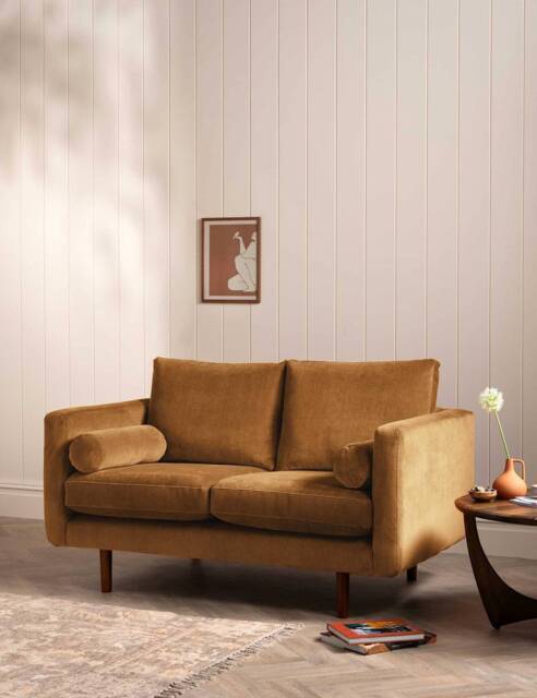 BARKER AND STONEHOUSE Moore Chenille Medium 2 Seater Sofa Yellow