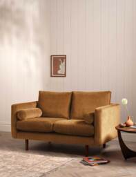 BARKER AND STONEHOUSE Moore Chenille Medium 2 Seater Sofa Yellow
