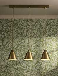 Joules Home Lighting Wollaton Metal 3 Light Bar Pendant Light Antique Brass